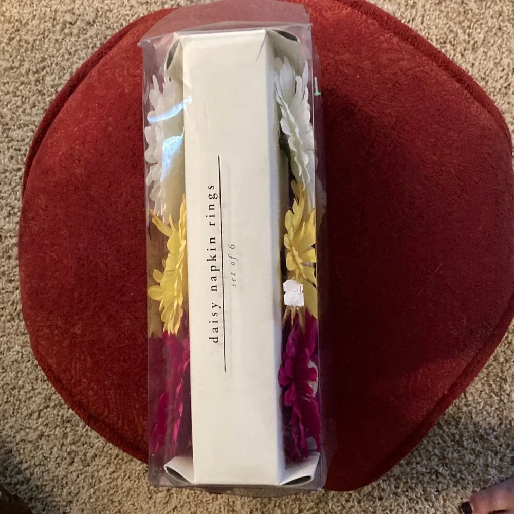 New Pier One Pier 1 set of six Daisy napkin rings